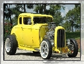 Żółty, HotRod, Ford, 1932