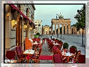 Hotel, Fragment, Restauracja, Miasta, Adlon, Brama, Brandenburska, Berlin