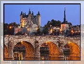 Francja, Zamek, Saumur, Most