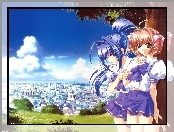 Kimi Ga Nozmu Eien, drzewo, panorama, kobiety