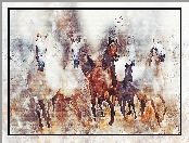 Konie, Galop, Grafika