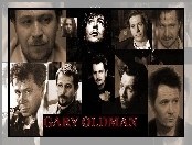 Gary Oldman, krótkie włosy, ciemne oczy