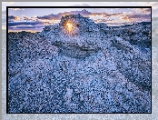Promienie słońca, Utah, Góra, Stany Zjednoczone, Szczyt Factory Butte, Skały, Upper Blue Hills