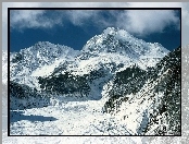 Góry, Zima, Chmury, Las