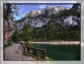 Góry, Austria, Droga, Jezioro Gosau