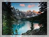 Góry, Drzewa, Jezioro, Las