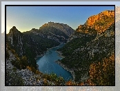 Góry, Hiszpania, Jezioro, Las