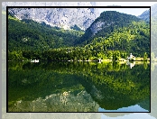 Góry, Gruner, Austria, Odbicie, Las, Jezioro