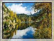 Góry, Skały, Las, Jezioro