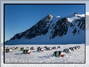 Góry, Zima, Namioty, Alpinistów