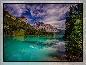 Lasy, Kanada, Park Narodowy Yoho, Jezioro Emerald Lake, Góry