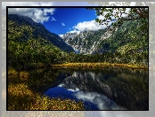 Góry, Nowa Zelandia, Park Narodowy Westland Tai Poutini, Lodowiec Franz Josef Glacier, Jezioro