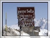 Góry, Dolomity, Śnieg, Passo Sella