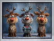 Prezent, Grafika AI, Trzy, Renifery