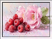 Kwiaty, Grafika AI, Maliny, Różowe