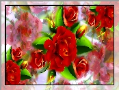 Grafika, 2D, Czerwone, Róże