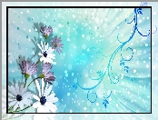 Grafika 2D, Wzorki, Kwiatki, Niebieskie