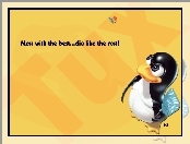 grafika, Linux, pingwin, łapka, motyl