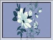 Grafika 2D, Kwiaty, Niebieskie tło