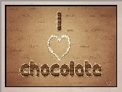 Grafika, I Love Chocolate, Serce, Napis