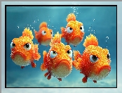 Foch, Woda, Śmieszne, Grafika, Ryby, Grymas, Pomarańczowe