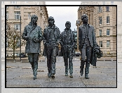 John Lennon, Paul McCartney, Anglia, George Harrison, Liverpool, Wielka Brytania, Pomnik, The Beatles, Domy, Ringo Starr