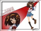 Suzumiya Haruhi No Yuuutsu, niebieska spódniczka, biała bluzka