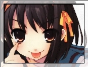 Suzumiya Haruhi No Yuuutsu, twarz, brązowe oczy