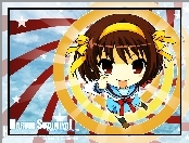 Suzumiya Haruhi No Yuuutsu, żółta opaska na włosach