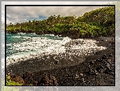 Hawaje, Ocean, Wulkaniczny, Piasek, Maui
