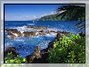 Hawaje, Góry, Morze, Skały, Maui