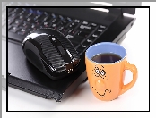 Herbata, Myszka, Kubek, Laptop
