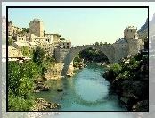 Hercegowina, Rzeka, Domy, Most, Mostar
