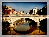 Hiszpania, Most, Domy, Rzeka, Girona