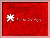 Red Hot Chili Peppers, znaczek , czerwone tło