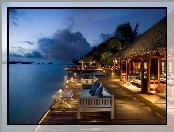 Hoteliki, Malediwy, Ocean, Molo