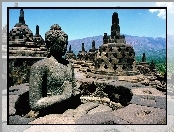 Indonezja, Budowla, Borobudur, Posąg, Budda
