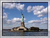 Island, Hudson, Rzeka, Wolności, Liberty, Statua