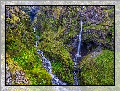 Hangandifoss, Islandia, Kanion Mulagljufur, Wodospad