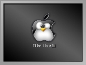 jabłko, grafika, Linux, pingwin