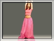 Jennifer Love Hewitt, spódnica, długa, różowa