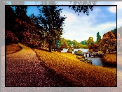 Park, Jesień, Staw