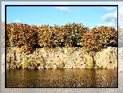 Jesień, Las, Rzeka, Skarpa