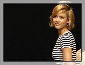Jessica Alba, biało-czarna, bluzka