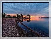 Park stanowy, Drzewa, Jezioro, Stany Zjednoczone, Chatfield Lake, Chmury, Chatfield State Park, Kolorado