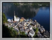 Jezioro, Austria, Domy, Hallstatt