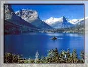 Jezioro, Montana, Góry, Drzewa