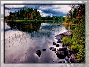 Lasy, Jezioro, Kamienie