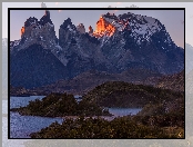 Jezioro, Góry Cordillera del Paine, Park Narodowy Torres del Paine, Chile, Masyw Torres del Paine, Patagonia