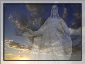 Jezus, Słońca, Chmury, Zachód